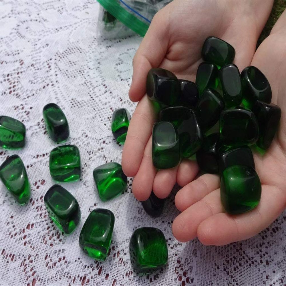 5pc Gaia Stone Green Obsidian Medium Tumbled & Polished Healing Crystal Gemstone Specimens from Washington, USA C
