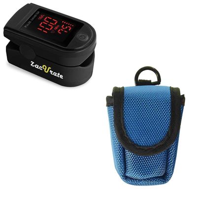 Zacurate Pro Series 500DL Fingertip Pulse Oximeter and Oximeter Carrying Case Bundle