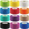 (12-Pack) 1 x 5 Yards | Self Adhesive Bandage Wrap, Kuvvfe Athletic Elastic Cohesive Bandage for Sports Injury,Strain,Knee & Wrist,Ankle Sprains & Swelling First Aid view 1