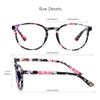 VisionGlobal Blue Light Blocking Glasses for Women, Anti Eyestrain, Computer Reading, TV Glasses, Stylish Oval Frame, Anti Glare (Floral, 5.25 Magnification) view 3