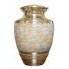 Custom Engraved Adult Size Brass Mother of Pearl Cremation Urn for Human Ashes, Funeral Ash Container with Bag view 3