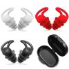 3 Pairs Ear Plugs for Sleeping Noise Reduction Silicone Sleep Earplugs Reusable Hearing Protection Sound Blocking Earplugs for Sleep Snoring Swimming Musician Construction (Black, Grey and Red) view 1