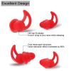 3 Pairs Ear Plugs for Sleeping Noise Reduction Silicone Sleep Earplugs Reusable Hearing Protection Sound Blocking Earplugs for Sleep Snoring Swimming Musician Construction (Black, Grey and Red) view 4