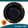 DecorLine Sophisticated Marble Collection Black & Gold Soup Bowls Set - 12" (Pack of 10) - Durable & Stunning - Perfect for Party Hosting & Memorable Dinners view 4