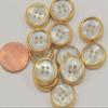 12 Gold Tone Plastic Buttons Faux MOP Center 5/8" 16mm # 7047 - The Best!!! view 1