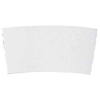 12-24 oz White Traditional Corrugated Disposable Coffee Cup Sleeve For Heat Insulation From Hot Beverages (White, 50)