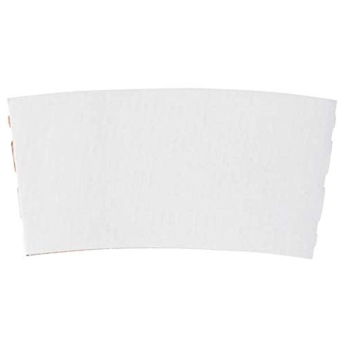 12-24 oz White Traditional Corrugated Disposable Coffee Cup Sleeve For Heat Insulation From Hot Beverages (White, 50)