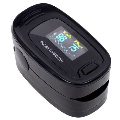 CONTEC CMS50NA Pulse Oximeter Fingertip Blood Oxygen Saturation Monitor SpO2 and PR Value Waveform Blood Oxygen Neck/Wrist Corda, Black