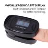 CONTEC CMS50NA Pulse Oximeter Fingertip Blood Oxygen Saturation Monitor SpO2 and PR Value Waveform Blood Oxygen Neck/Wrist Corda, Black view 3