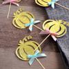 24pcs Pumpkin Gender Reveal Cupcake Toppers - Baby Shower Girl or Boy Party Decorations Supplies, Pumpkin Food Pick (Blue and Pink Bow) view 4