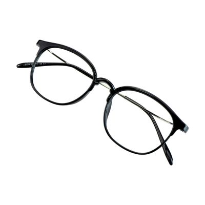 VisionGlobal Blue Light Blocking Glasses for Women/Men, Anti Eyestrain, Computer Reading Glasses, Stylish Oval Frame, Anti Glare (Black, +3.75 Magnification)