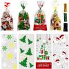 LOKIPA 200 Pcs Christmas Cellophane Treat Bags, Xmas Clear Cello Gift Bags Candy Goodies Bags with Twist Ties for Christmas Party Supplies view 1