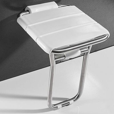RTY-BY White Shower Chair Wall Mount - Folding Bathroom Stools and Seat Fold-Up - Bath Bench Adults, Elderly, Disabled Bathing Aid Home Sauna Room Use, 250kg Capacity