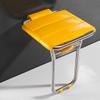 RTY-BY Yellow Shower Stool Wall-Mount Fold-up Seat | Folding Bath Stool for Showering | Bathroom Chairs with Legs for Elderly Disabled Disability, Stainless Steel Frame view 1