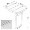 RTY-BY Wtite Shower Stool Wall-Mount Fold-up Seat | Bath Stool for Showering | Bathroom Chairs with Legs for Elderly Disabled Disability, Stainless Steel Frame view 2