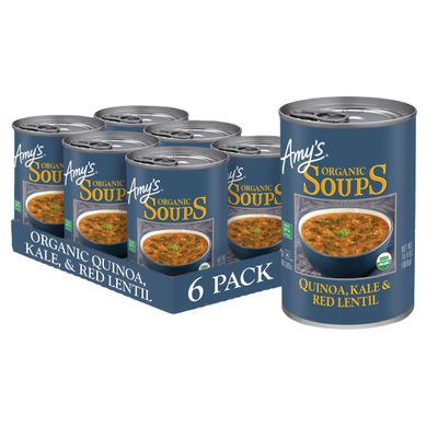 Amy's Soup, Vegan, Gluten Free, Organic Kale, Quinoa and Red Lentil, 14.4 Ounce (Pack of 6)