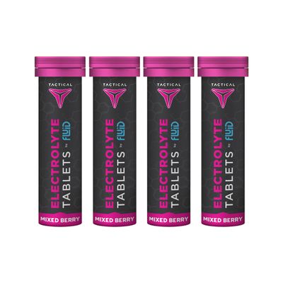 Fluid Tactical - 40 Count Effervescent Electrolyte Tablets | Mixed Berry | 320mg Sodium, 160mg Potassium | Dehydration Prevention & Proactive Recovery