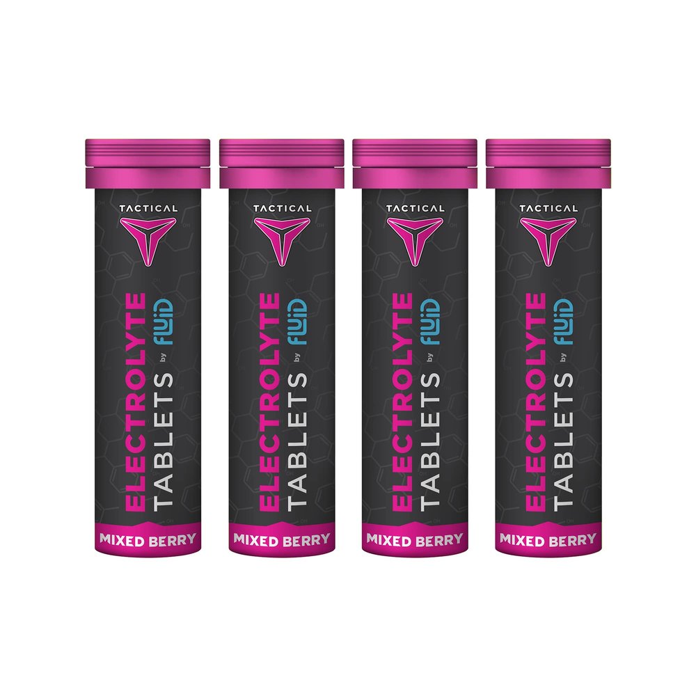 Fluid Tactical - 40 Count Effervescent Electrolyte Tablets | Mixed Berry | 320mg Sodium, 160mg Potassium | Dehydration Prevention & Proactive Recovery