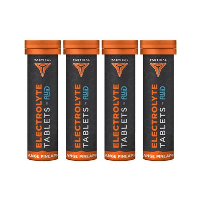 Fluid Tactical - 40 Count Effervescent Electrolyte Tablets | Orange Pineapple | 320mg Sodium, 160mg Potassium | Dehydration Prevention & Proactive Recovery