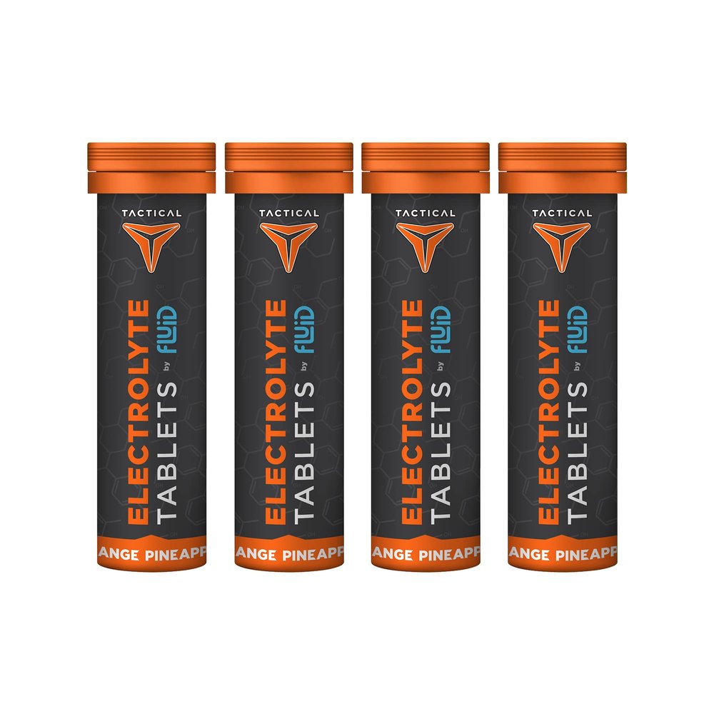 Fluid Tactical - 40 Count Effervescent Electrolyte Tablets | Orange Pineapple | 320mg Sodium, 160mg Potassium | Dehydration Prevention & Proactive Recovery