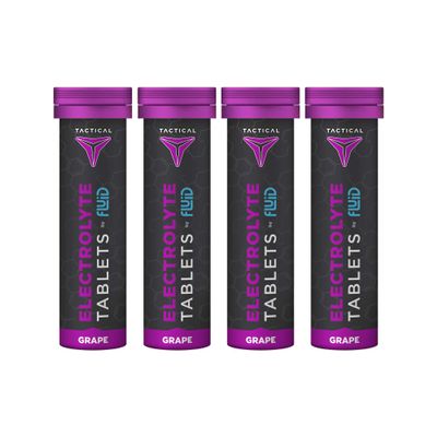 Fluid Tactical - 40 Count Effervescent Electrolyte Tablets | Grape | 320mg Sodium, 160mg Potassium | Dehydration Prevention & Proactive Recovery