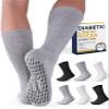 Pembrook 6 Pairs Diabetic Socks with Grippers for Men & Women - 12 Colors Neuropathy Socks for Women | Edema view 1
