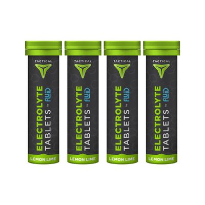 Fluid Tactical - 40 Count Effervescent Electrolyte Tablets | Lemon Lime | 320mg Sodium, 160mg Potassium | Dehydration Prevention & Proactive Recovery