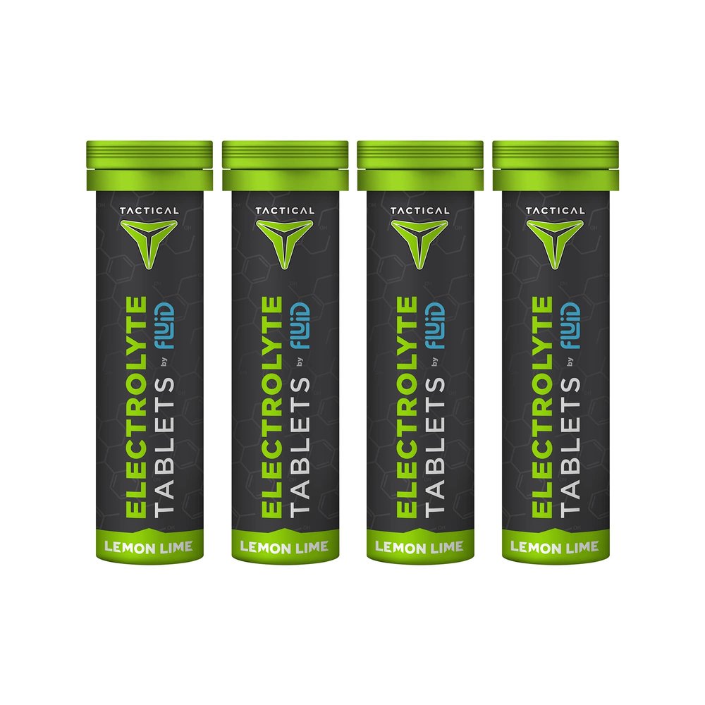 Fluid Tactical - 40 Count Effervescent Electrolyte Tablets | Lemon Lime | 320mg Sodium, 160mg Potassium | Dehydration Prevention & Proactive Recovery