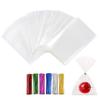 400 PCS 3" x 5" Thick Clear Cello Treat Bags Durable Plastic Cellophane Bag With Ties Packing Bakery Popcorn Cookies Candies Lollipop Treat Poly Bags view 1