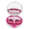 Honbay Fashion Marble Contact Lens Case Portable Contact Lens Box Kit with Mirror (Round) (Rose Red) view 4