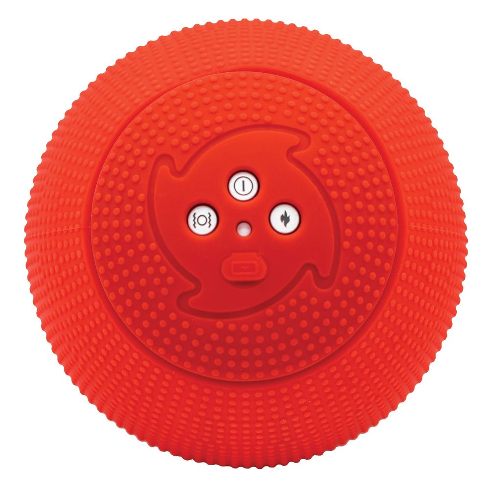 MyoStorm Heating Vibrating Massage Ball Roller for Deep Tissue Muscle Recovery Therapy and Pain Relief w/Heat + 4 Speed Vibration