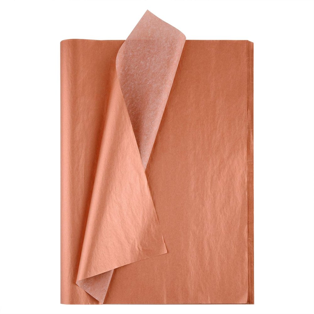 MIAHART 50 Sheets Rose Gold Tissue Paper Bulk 20X14 Inch Gift Wrap Paper Bulk Gift Wrapping Accessory Wrap for Wedding Birthday Party Favor Decor DIY Fringes Shredded Fill Confetti (Rose Gold)