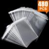 480 PCS Clear Resealable Cellophane Bags 2 Sizes with 180 PCS 3.55 Inches, 300 PCSS 46 Inches Good for Bakery, Snacks, Candle, Soap, Cookie, Cards. view 2