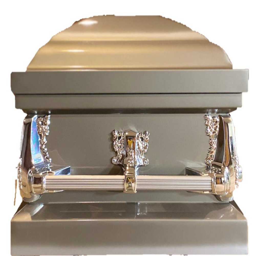 Beautiful Gunmetal/Silver Casket