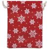 12-Pack 6x8 Reusable Red Jute Burlap Gift Bags w. Drawstrings (Snowflakes, Medium) - for Presents, Party Favors, Retail, Samples by TheDisplayGuys view 1