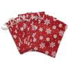 12-Pack 6x8 Reusable Red Jute Burlap Gift Bags w. Drawstrings (Snowflakes, Medium) - for Presents, Party Favors, Retail, Samples by TheDisplayGuys view 3
