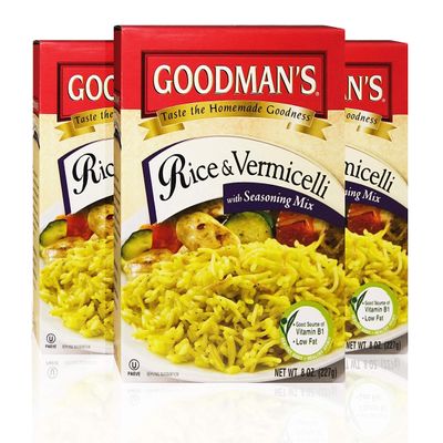 Goodmans Rice & Vermicelli With Seasoning Mix 8oz (3 Pack) Home-Style Flavor, Low Fat, Good Source of Vitamin B1