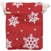 12-Pack 3x4 Reusable Red Jute Burlap Gift Bags w. Drawstrings (Snowflakes, X-Small) - for Presents, Party Favors, Retail, Samples by TheDisplayGuys