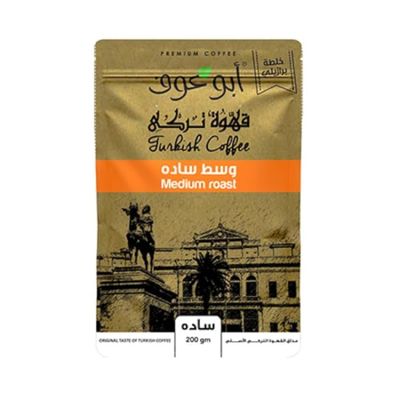 Abu Auf Turkish meduim Plain Coffee, 200 gm, package may vary