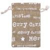 12-Pack 4x6 Reusable Jute Burlap Canvas Gift Bags w. Drawstrings (Merry Christmas, Small) - for Presents, Party Favors, Retail, Samples by TheDisplayGuys