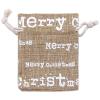 12-Pack 3x4 Reusable Jute Burlap Canvas Gift Bags w. Drawstrings (Merry Christmas, X-Small) - for Presents, Party Favors, Retail, Samples by TheDisplayGuys