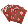 12-Pack 4x6 Reusable Red Jute Burlap Gift Bags w. Drawstrings (Christmas Letters, Small) - for Presents, Party Favors, Retail, Samples by TheDisplayGuys view 3