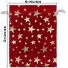 12-Pack Red Velvet Christmas Gift Bags w/Drawstring - Large (Gold Stars 6x8) - garment pouches for Party Favor, Goodie by The Display Guys view 2