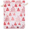 12-Pack 4x6 Reusable Cotton Canvas Muslin Gift Bags w. Drawstrings (Christmas Tree, Small) - for Presents, Party Favors, Retail, Samples by TheDisplayGuys