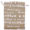 12-Pack 6x8 Reusable Jute Burlap Canvas Gift Bags w. Drawstrings (Merry Christmas, Medium) - for Presents, Party Favors, Retail, Samples by TheDisplayGuys