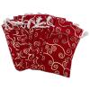 12-Pack Red Velvet Christmas Gift Bags w/Drawstring - Medium (Gold Swirls 4x6) - garment pouches for Party Favor, Goodie by The Display Guys view 3