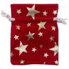 12-Pack Red Velvet Christmas Gift Bags w/Drawstring - Small (Gold Stars 3x3.5) - garment pouches for Party Favor, Goodie by The Display Guys view 1