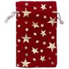 12-Pack Red Velvet Christmas Gift Bags w/Drawstring - Medium (Gold Stars 4x6) - garment pouches for Party Favor, Goodie by The Display Guys view 1