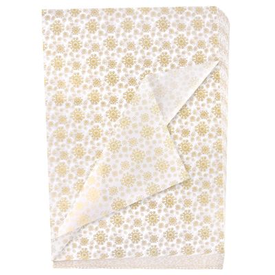 MIAHART 100 Gold Christmas Snowflake Tissue Paper Sheets 50 * 35cm Christmas Wrapping Paper for DIY and Craft Gift Bags Decorations(Gold)