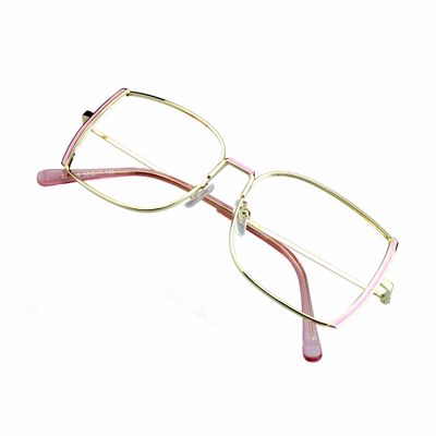 VisionGlobal Blue Light Blocking Glasses for Women, Anti Eyestrain, Computer Reading, TV Glasses, Stylish Square Frame, Anti Glare(Pink,+0.75 Magnification)